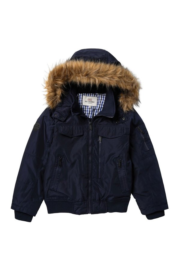 Parka Bomber with Removable Faux Fur(Big Boys)