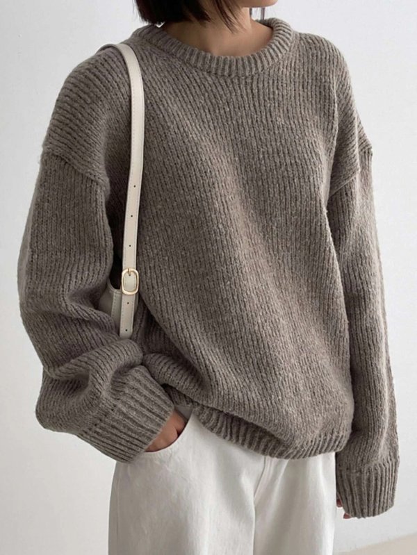 DAZY Ribbed Knit Drop Shoulder Sweater