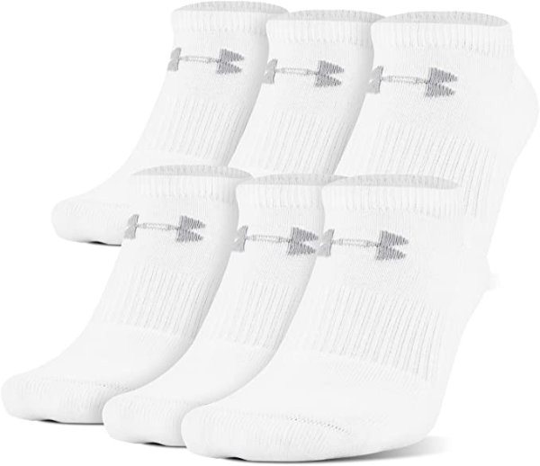 Under Armour Adult Charged Cotton 2.0 No Show Socks, 6-Pairs