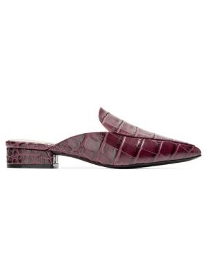 Cole Haan Piper Croc-Embossed Leather Mules