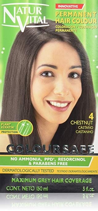 Permanent Hair Dye, Permanent Hair Color . Coloursafe, No Ammonia,Resorcinol,Parabens, or PDD. (~4 Chestnut Hair)
