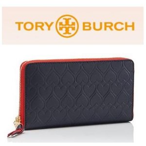 Tory Burch Heart-embossed Multi-gusset Zip Continetal Wallet 