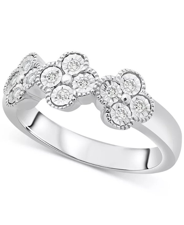 Diamond Quatrefoil Ring (1/6 ct. t.w.) in Sterling Silver