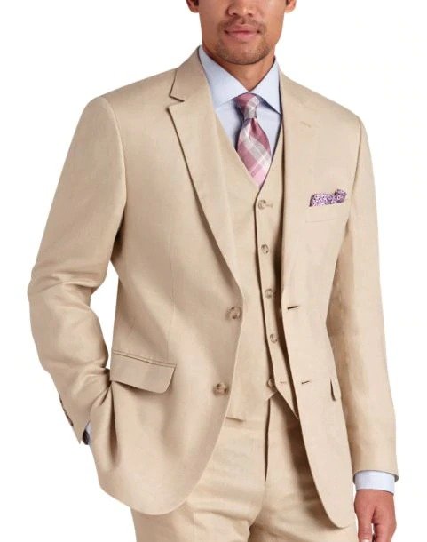 100% Linen Tan Suit Separates Coat
