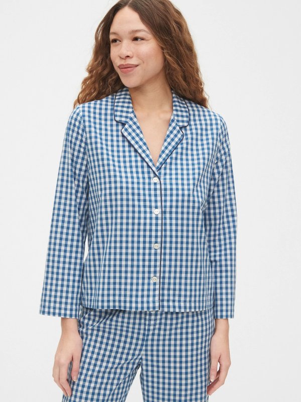 Pajama Shirt in Poplin