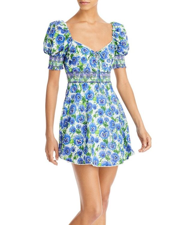 Crawford Sweetheart Tiered Floral Mini Dress
