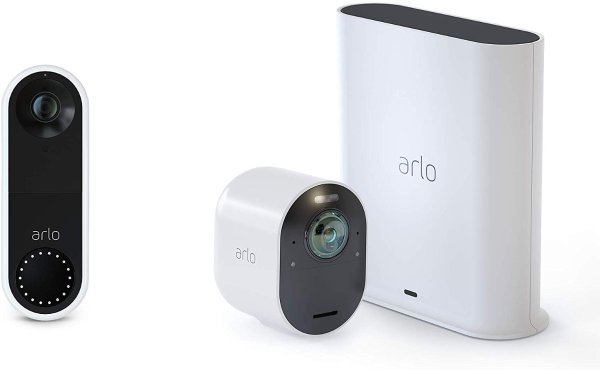 Arlo Ultra 4K 无线监控 1摄像头系统 + Arlo 智能门铃 套装