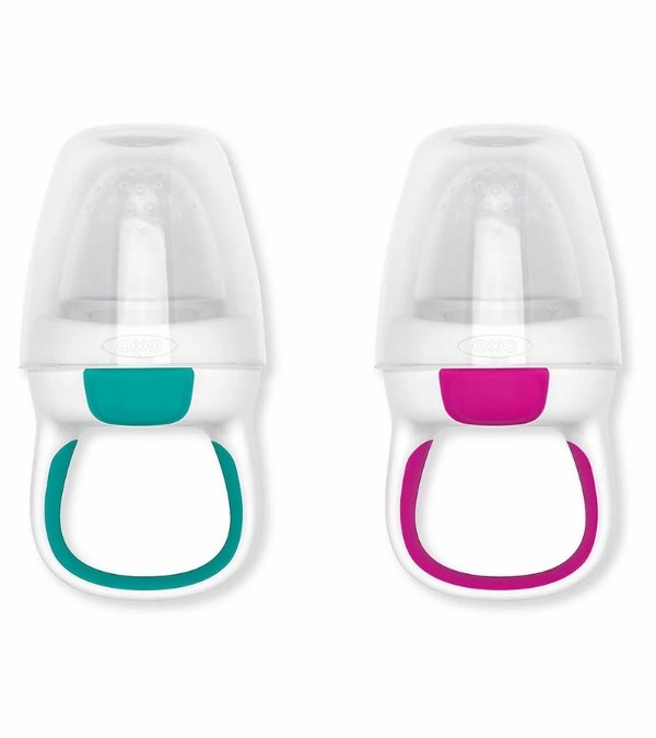 Silicone Self-Feeder 2 Pack - Teal / Pink