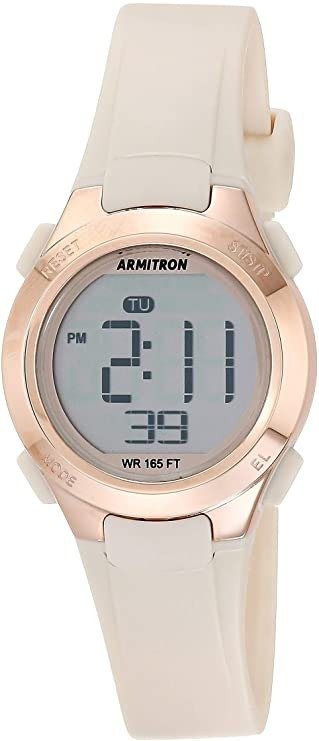 Sport Women's Digital Chronograph Blush Pink Resin Strap Watch, 45/7135PBH, Blush Pink/Rose Gold