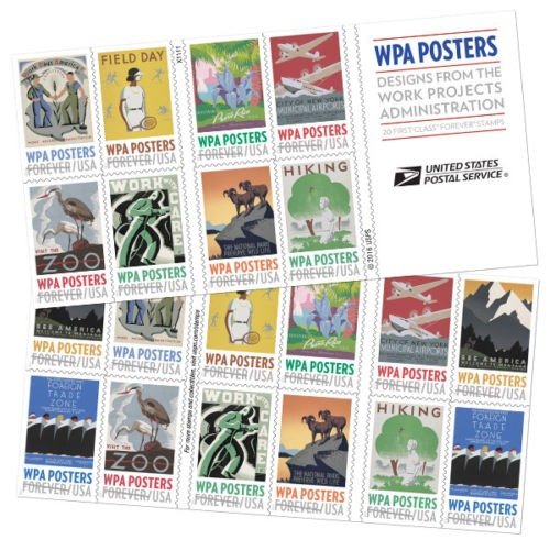 WPA海报图案邮票