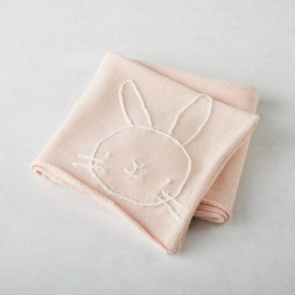 Comfy Critter Pink Bunny Stroller Blanket + Reviews | Crate and Barrel