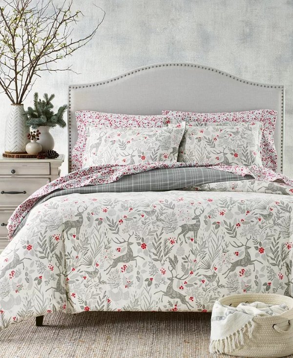 Woodland Flannel Comforter, Full/Queen, Created for Macy's