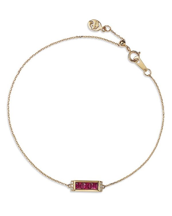 Birthstone & Diamond Accent Chain Bracelet in 14K Gold - 100% Exclusive