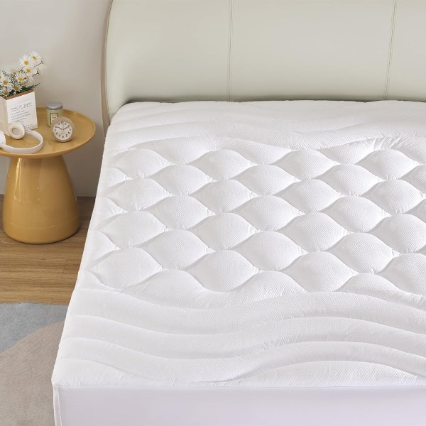 SONIVE Quilted Fitted Mattress Pad Queen
