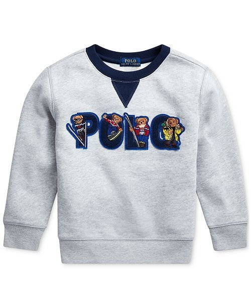 Little Boys Ski Bear Fleece Sweatshirt