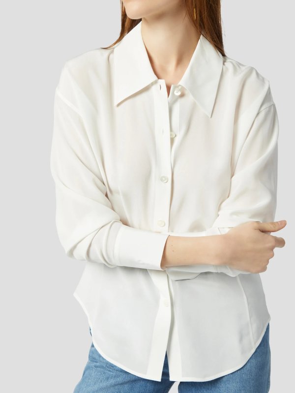 Women's Mari Silk Shirt Nature White