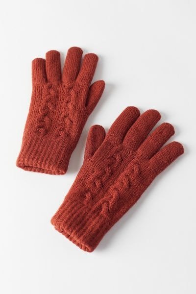 Cable Knit Chenille-Lined Glove