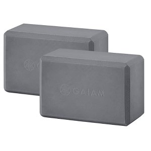 Gaiam Essentials Yoga Block (Set of 2) - Supportive Latex-Free EVA Foam Soft Non-Slip Surface for Yoga, Pilates, Meditation, Grey