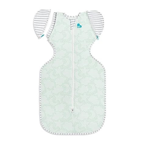 Transition Bag Organic 1.0 TOG, Celestial Dot Mint, Large, 19-24 lbs., Patented Zip-Off Wings, Gently Help Baby Safely Transition from Being swaddled to arms Free Before Rolling Over