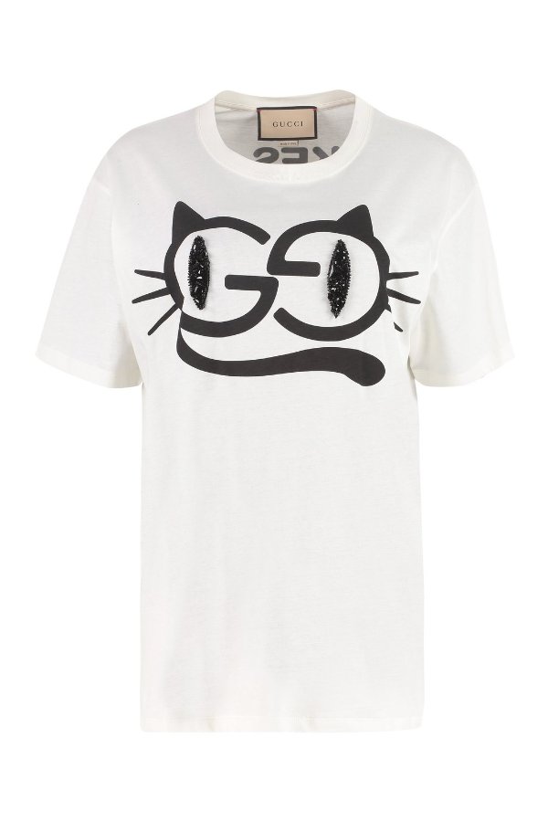 猫印花T恤