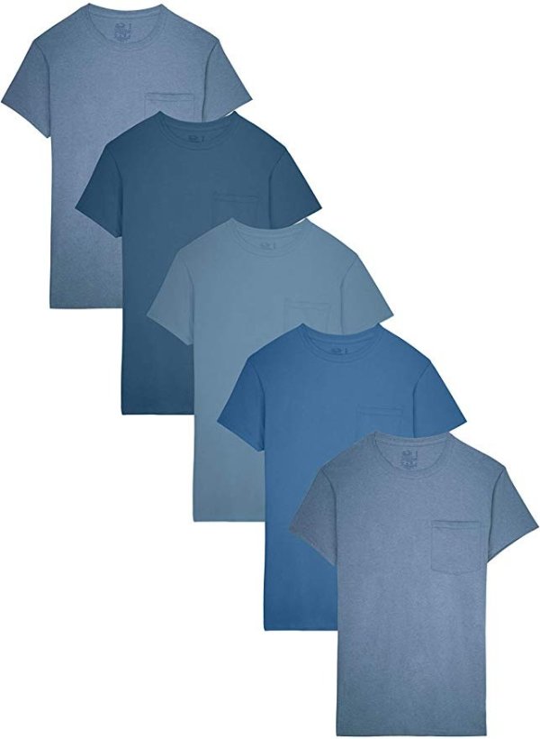 蓝色系T恤 5件装