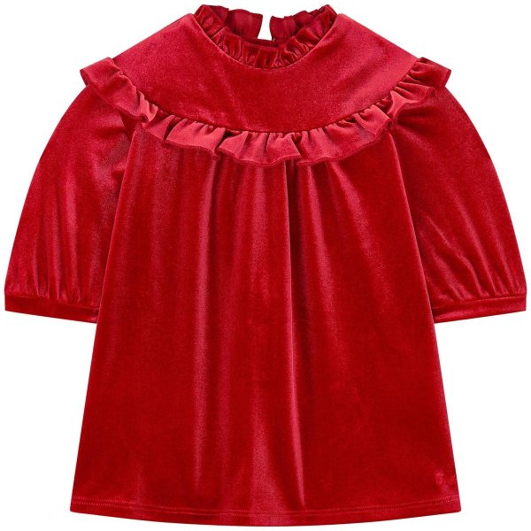 Red Velvet Embroidered Dress | AlexandAlexa