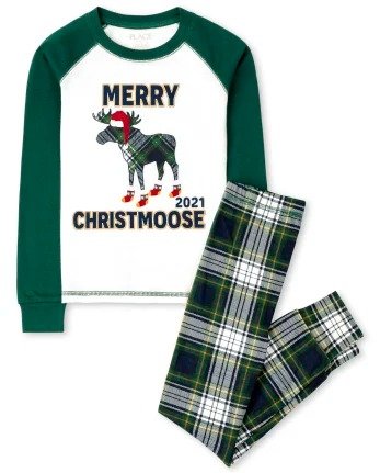 Unisex Kids Matching Family Long Sleeve 'Merry Christmoose 2021' Snug Fit Cotton Pajamas | The Children's Place - SPRUCESHAD