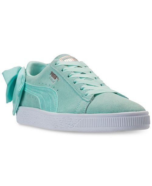 Women's Suede Bow Casual Sneakers from Finish Line