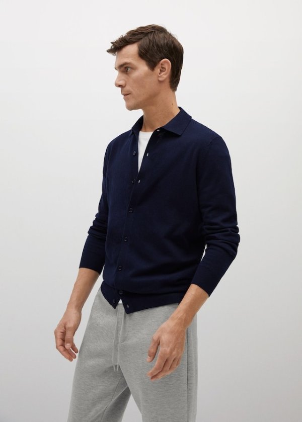 Cotton cashmere-blend knit shirt - Men | Mango Man USA