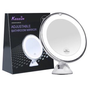 KEDSUM 6.8" 10x Magnifying LED Lighted Makeup Mirror, Vanity Mirror