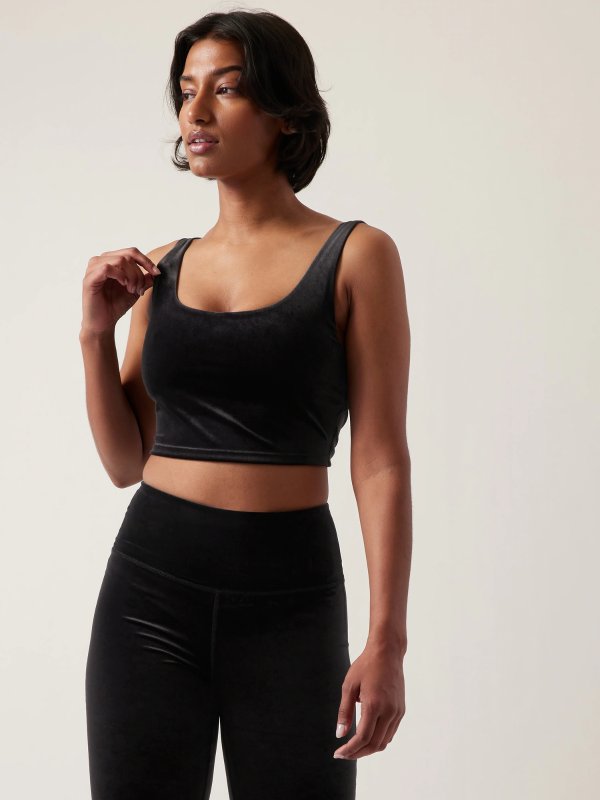 Velvet Cut Out Crop D-DD Free Fast Shipping