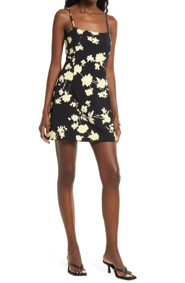 Floral Print Fitted Minidress