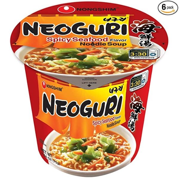 Neoguri Spicy Seafood Noodle Soup Cup, 2.64 Ounces (Pack of 6) 101003359