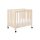 Origami Mini Portable Crib with Wheels in Washed Natural - 2 Adjustable Mattress Positions, Greenguard Gold