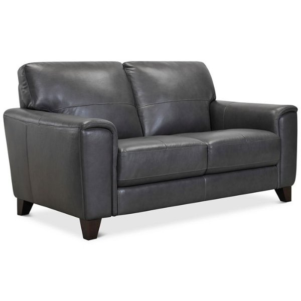 Brayna 65" Classic Leather Loveseat, Created for Macy's