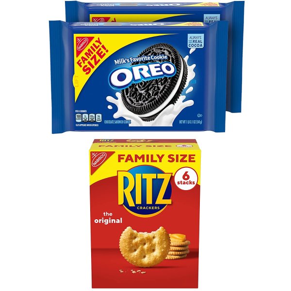OREO Cookies & RITZ Crackers Variety Pack, Family Size, 3 Packs