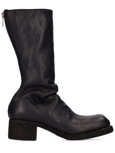 40mm 9089 zip-up leather ankle boots