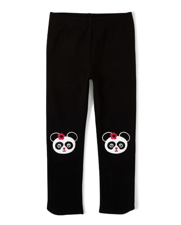 Girls Panda Knit Leggings - Panda Party