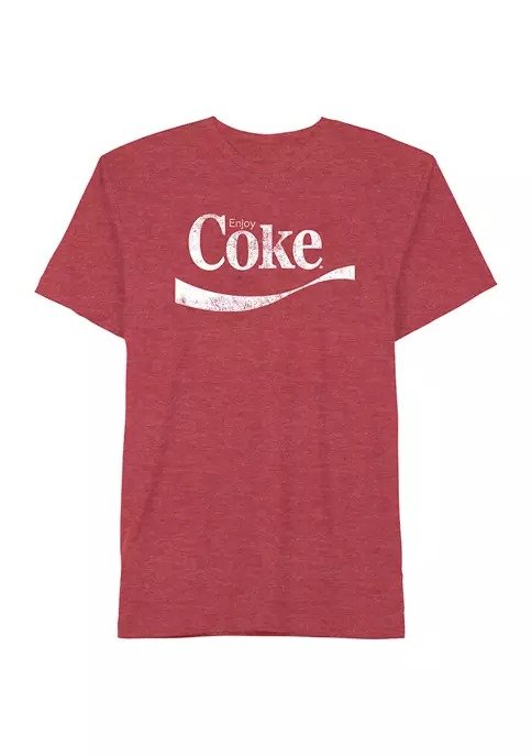 Short Sleeve Red Heather Coke Graphic T-Shirt