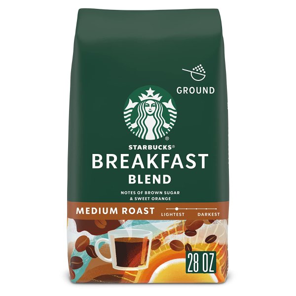 Ground Coffee—Medium Roast Coffee—Breakfast Blend—100% Arabica—1 bag (28 oz)