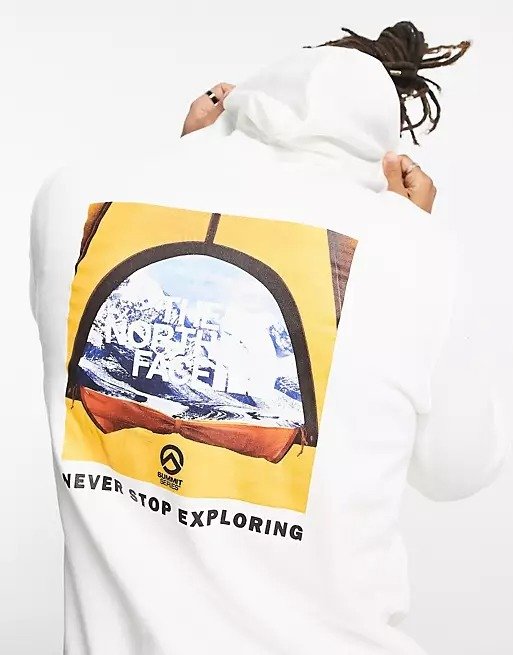 Printed Box NSE back print hoodie in white