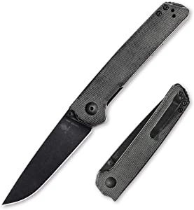 Kizer Domin, Black Micarta Handle with Black N690 Blade Folding Pocket Knives, Vanguard Series-V4516N5