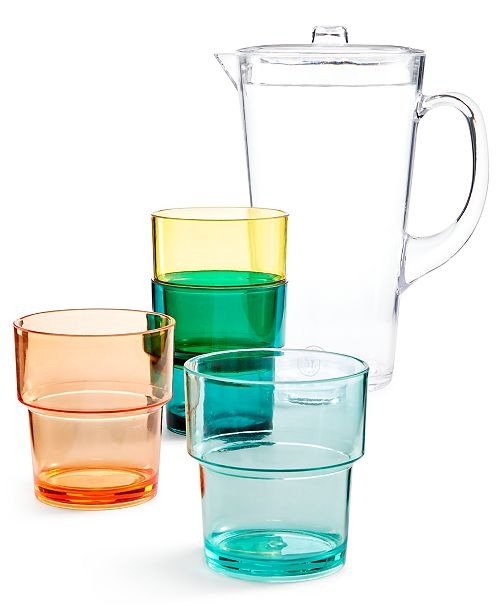 So-Cal Acrylic Pitcher 5-Pc. Set, Created for Macy's