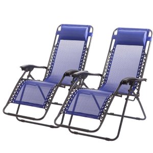 Zero Gravity Chairs Case Of (2) Lounge Patio Chair Outdoor Yard Beach Pool