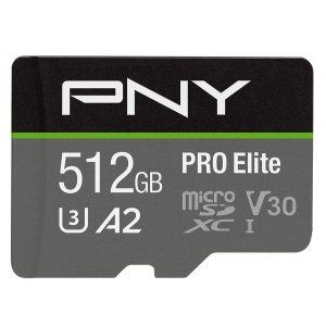 史低价：PNY U3 Pro Elite MicroSD 储存卡 512GB 100/90MB/s读写速度