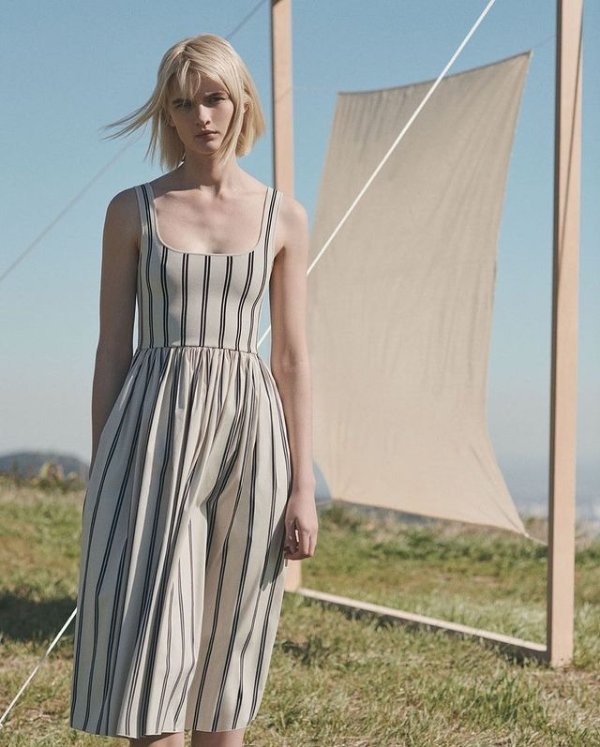 Gloss Stripe Midi Dress