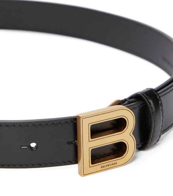 Hourglass leather belt
