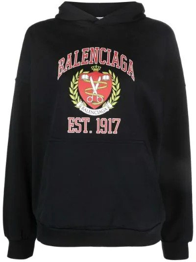 College logo-print oversized hoodie | Balenciaga | Eraldo.com