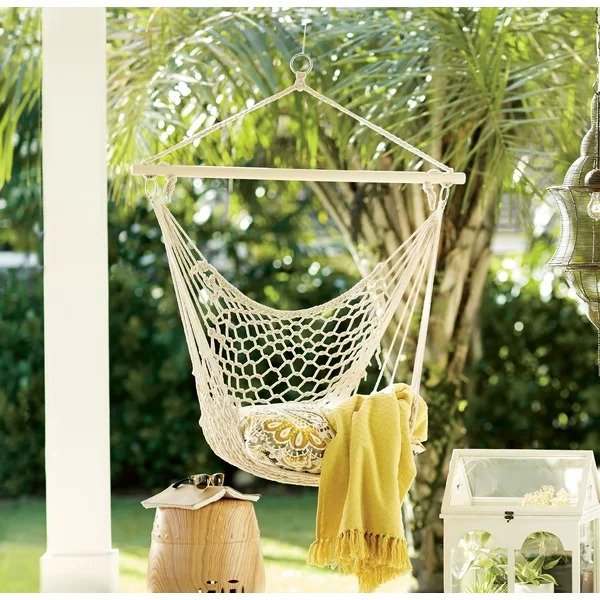 Flaherty Woven Cotton Chair HammockFlaherty Woven Cotton Chair HammockRatings & ReviewsCustomer PhotosQuestions & AnswersShipping & ReturnsMore to Explore