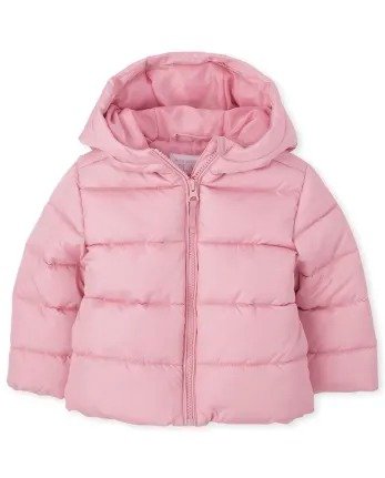 Toddler Girls Long Sleeve Puffer Jacket | The Children's Place - ROSE QUARTZ